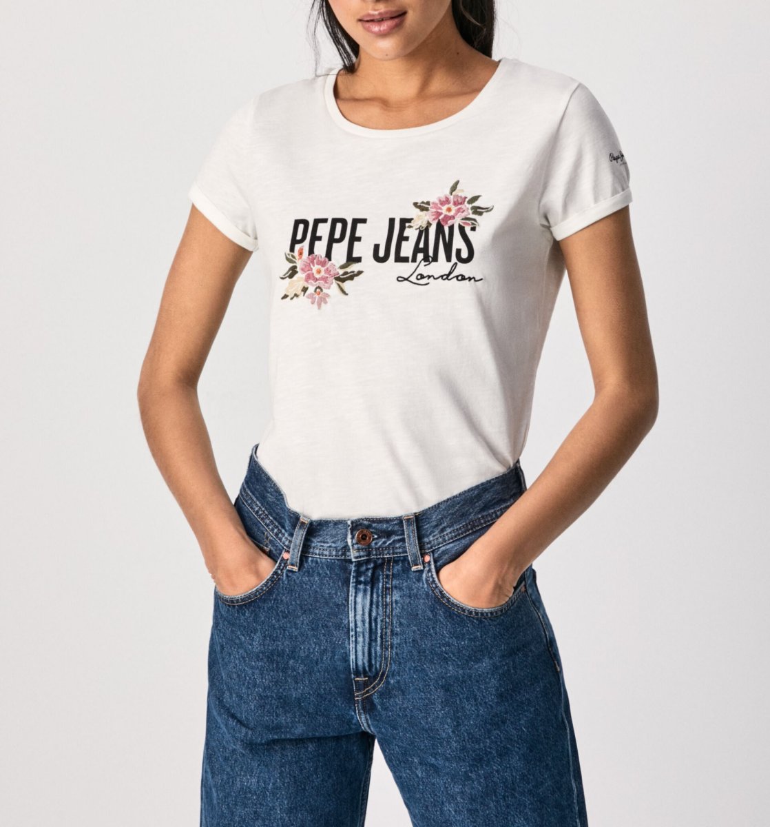 Pepe Jeans, PATIENCE EMBROIDERED T-SHIRT, dámské trička