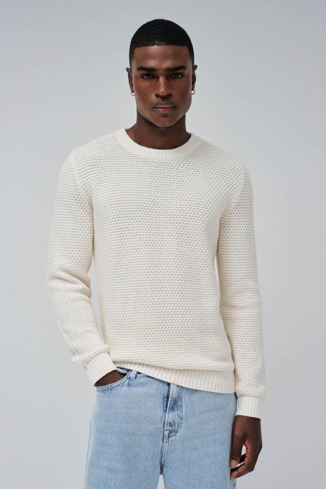 PÁNSKÝ SVETR SALSA JEANS TEXTURED KNIT SWEATER