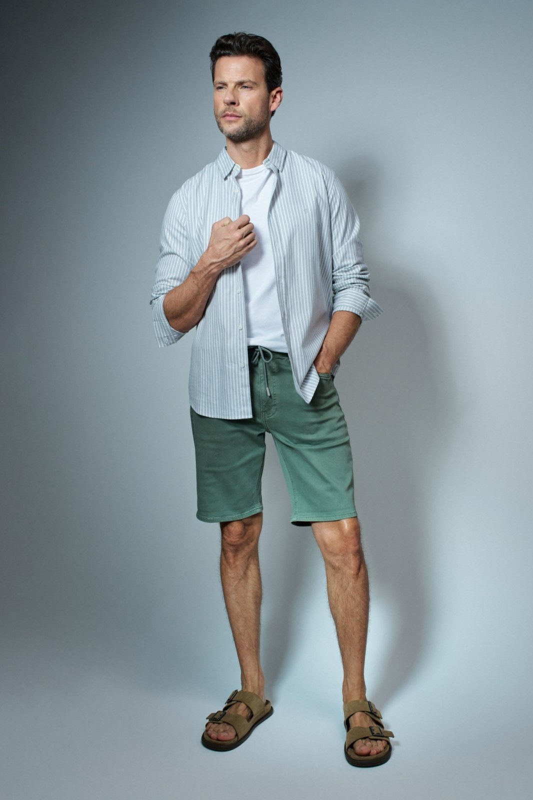 PÁNSKÉ KRAŤASY SALSA JEANS REGULAR S-ACTIV SHORTS WITH DRAWSTRING