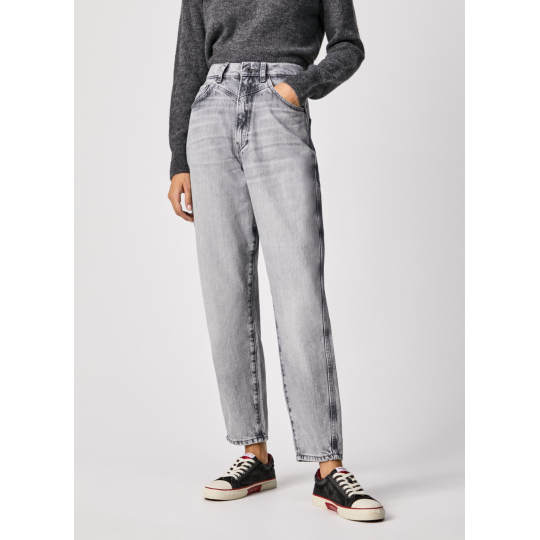 Pepe Jeans, RACHEL DOVE GREY BALOON FIT HIGH WAIST JEANS, dámské dziny
