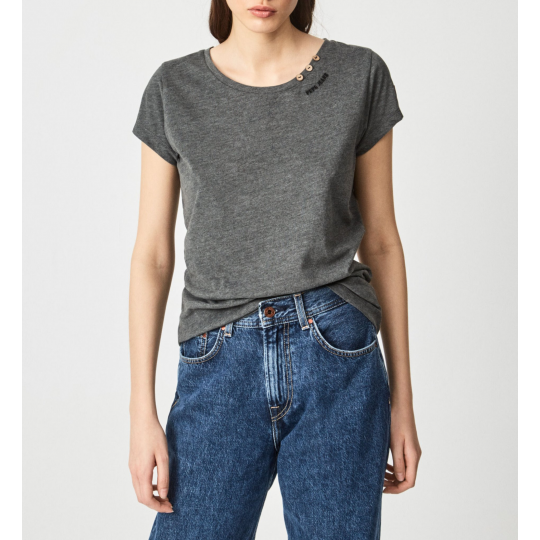 Pepe Jeans, RAGY BUTTON DETAIL T-SHIRT, dámské trička