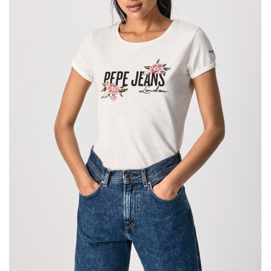 Pepe Jeans, PATIENCE EMBROIDERED T-SHIRT, dámské trička